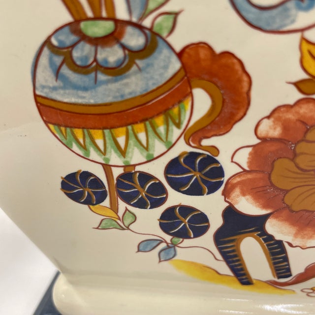 1960s 1960s Colorful Vintage Painted Ceramic Table Lamp For Sale - Image 5 of 12