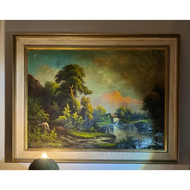 European School Artist, River Landscape, 19th Century, Oil Painting on Canvas, Framed For Sale - Image 6 of 6