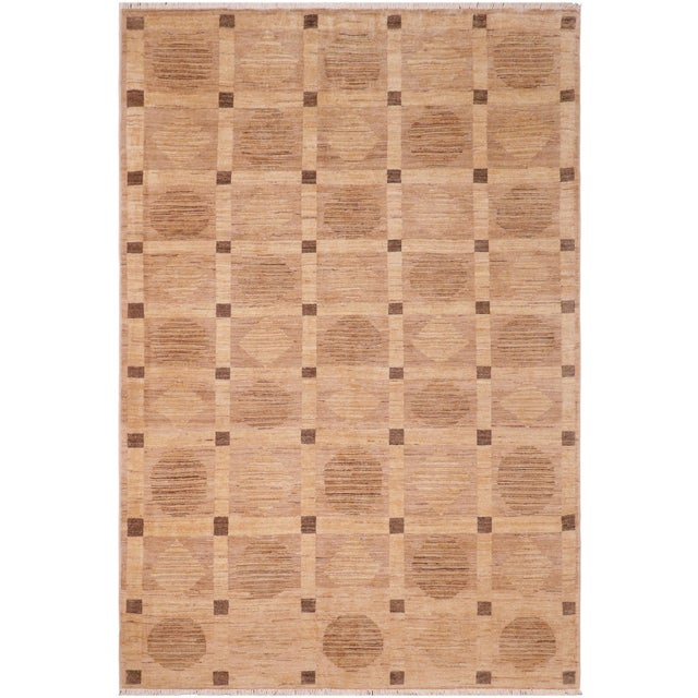 Contemporary Gabbeh Tan/Brown Wool Rug - 6'0'' X 8'6'' For Sale - Image 10 of 10