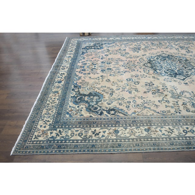 1970s Vintage Persian Handmade Wool Cotton Orange Area Rug For Sale - Image 9 of 11