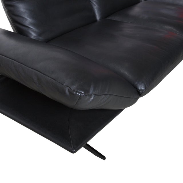 Black Francis Leather Two-Seater Black Manual Function Sofa from Koinor For Sale - Image 8 of 18