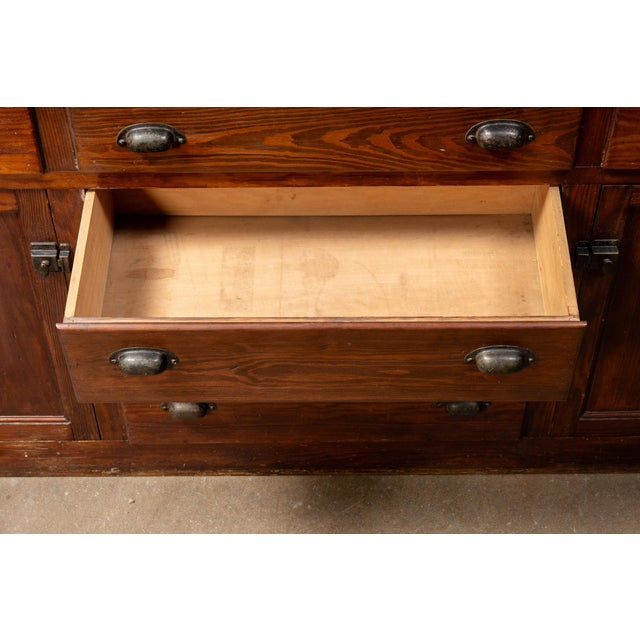 Early 20th Century Oxblood-Stained Step-Back Kitchen Hutch For Sale - Image 13 of 18
