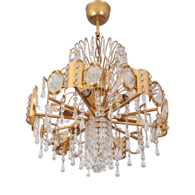 Six-Arm Chandelier in Cut Crystal For Sale