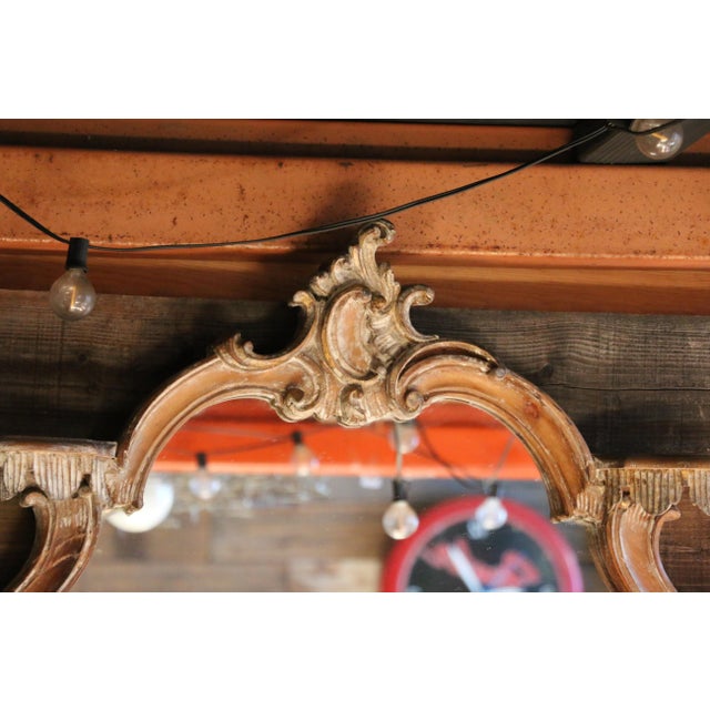Wood Antique French Rococo Revival Carved Wood Étagère Wall Shelf With Mirror For Sale - Image 7 of 18