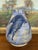 Signed Studio Art Pottery Vase With Expressive Blue Drip Glaze and Textured Stoneware Body. For Sale - Image 4 of 8