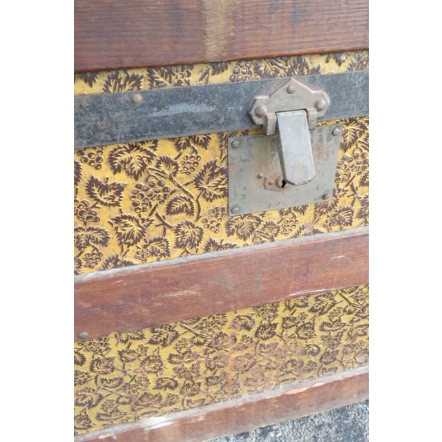 Early 1900s Travel Trunk Blanket Chest For Sale - Image 9 of 13