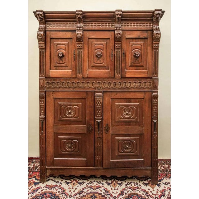 Brown 17th Century Flemish Renaissance Cabinet For Sale - Image 8 of 16
