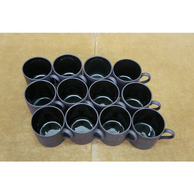 Late 20th Century Late 20th Century Wedgwood Black Basalt China Dinner Plates Tea Coffee Cups Saucers - 39pc For Sale - Image 5 of 11