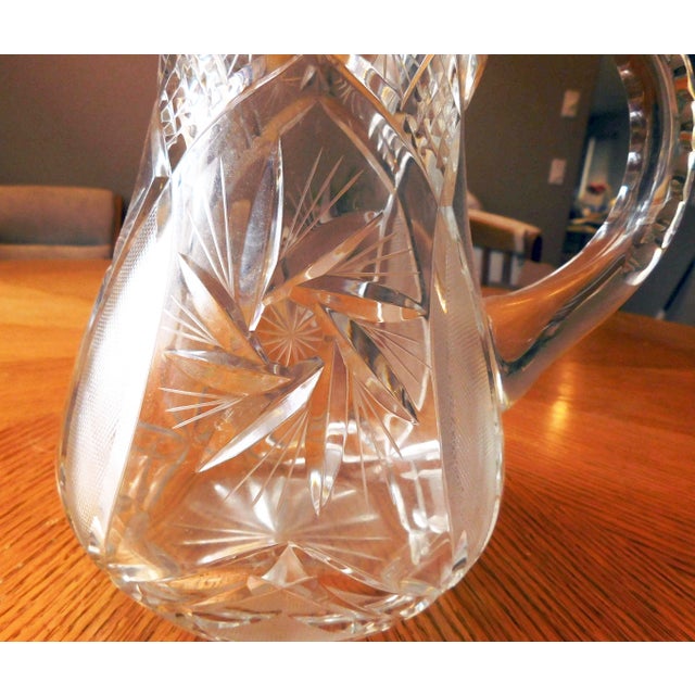 1970s Large Crystal Pitcher by Crystal Clear From Poland For Sale - Image 4 of 7