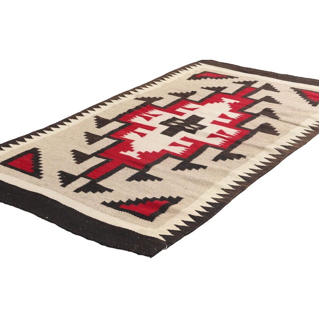 79136 Antique Ganado Navajo-Style Kilim Rug, 02'07 x 04'10. This exquisite handwoven wool antique Ganado Navajo-style...