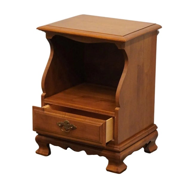 Sprague & Carleton Solid Hard Rock Maple Colonial Early American 19" Open Cabinet Nightstand For Sale In Kansas City - Image 6 of 13