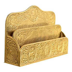 Tiffany Studios New York Zodiac Pattern Bronze Doré Letter Rack