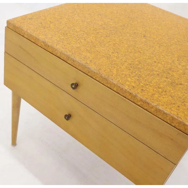 Mid-Century Modern blond birch square side end table by Paul Frankl for Johnson Furniture. Excellent original condition.