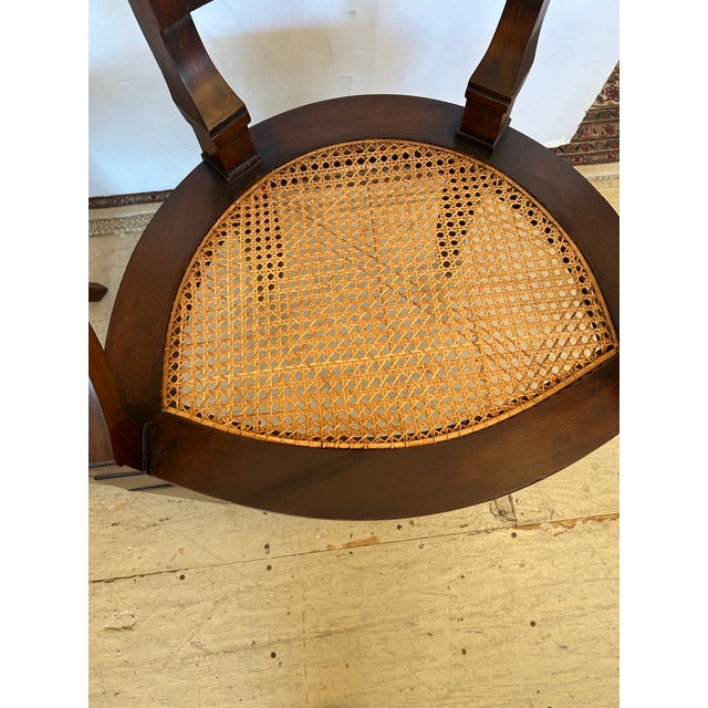 Italian Regency Walnut Armchairs With Caned Seats -a Pair For Sale In Philadelphia - Image 6 of 14
