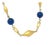 Lapis Bead Fancy Textured 14k Yellow Gold Link Necklace For Sale