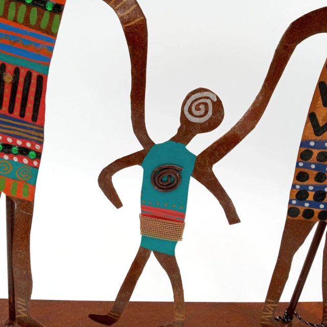 1990s Abstract Metal Family Sculpture Ooak Vintage Bill Finks Brutalist Primitive Home Decor For Sale - Image 5 of 12