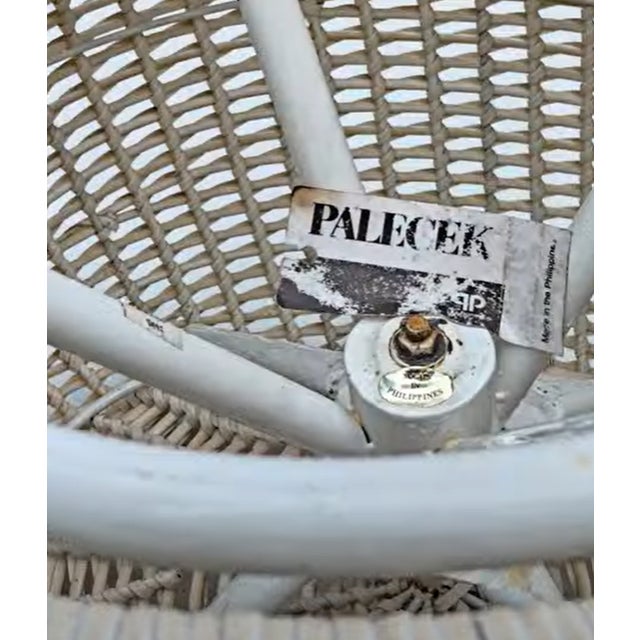 Cream Palecek Outdoor Open Weave Swivel Stool For Sale - Image 8 of 9