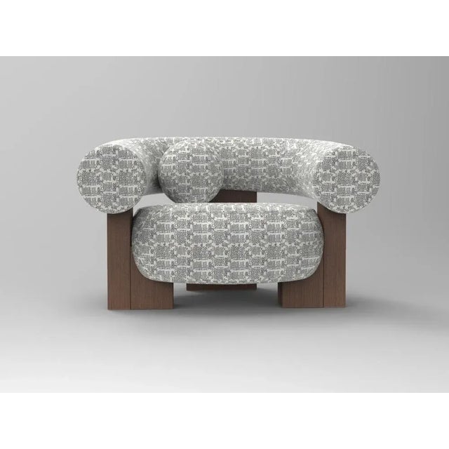 Not Yet Made - Made To Order Cassette Armchair in Kolymbetra Blue and Smoked Oak by Alter Ego for Collector For Sale - Image 5 of 5