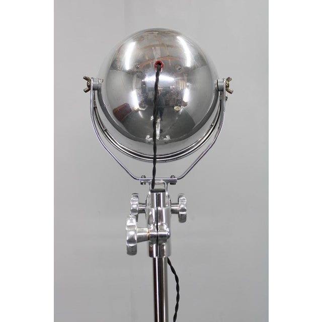 Industrial Adjustable Floor Lamp in Chromed Metal, Czechoslovakia, 1950s For Sale - Image 13 of 15
