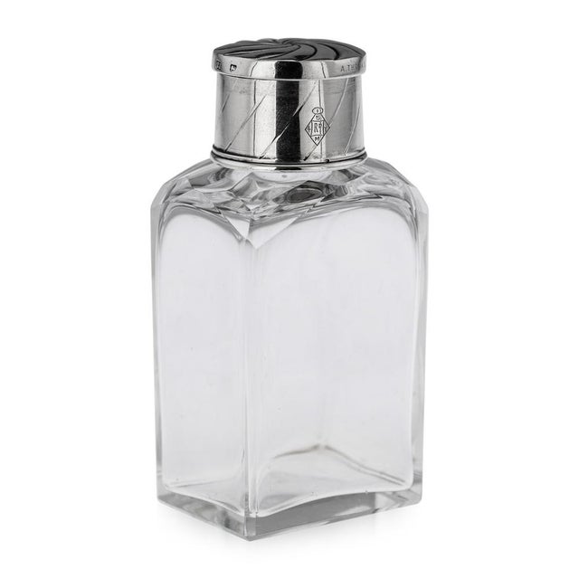 Victorian Silver and Glass Traveling Flask, London, United Kingdom, 1880s For Sale - Image 10 of 10