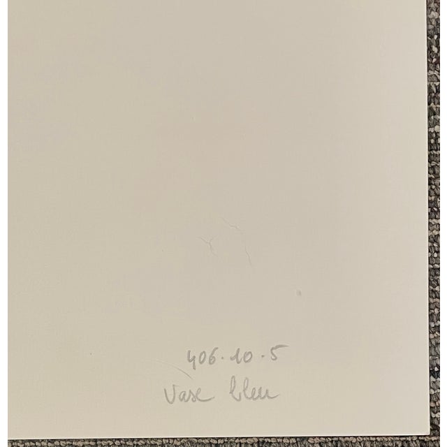 Alfred Defossez Blue Vase Lithograph For Sale - Image 6 of 6
