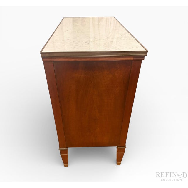 Wood 1981s John Widdicomb Grand Rapids Marble Top Regency Chest With Brass Lion Pulls For Sale - Image 7 of 18
