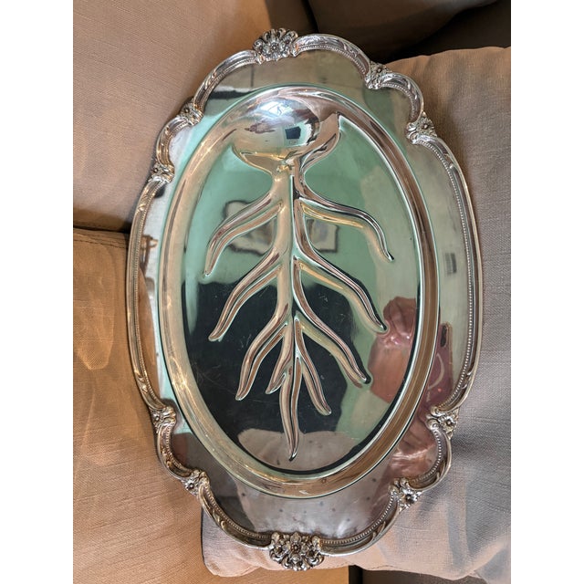 Rococo Silver Plated Oval Serving Tray For Sale - Image 3 of 8