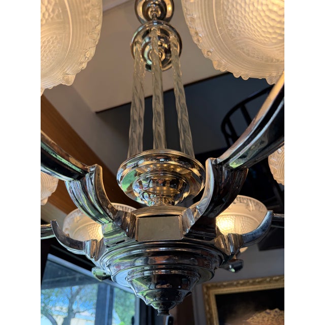 Art Deco 1930s French Art Deco Chandelier For Sale - Image 3 of 6