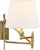 Thomas O'Brien for Visual Comfort Signature Paulo Small Bracket Light in Hand-Rubbed Antique Brass with Linen Shade For Sale