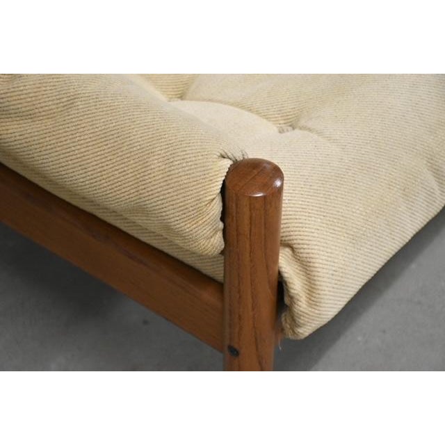 Off-white 1960s Danish Modern Teak Loveseat Sofa by Domino Mobler For Sale - Image 8 of 9