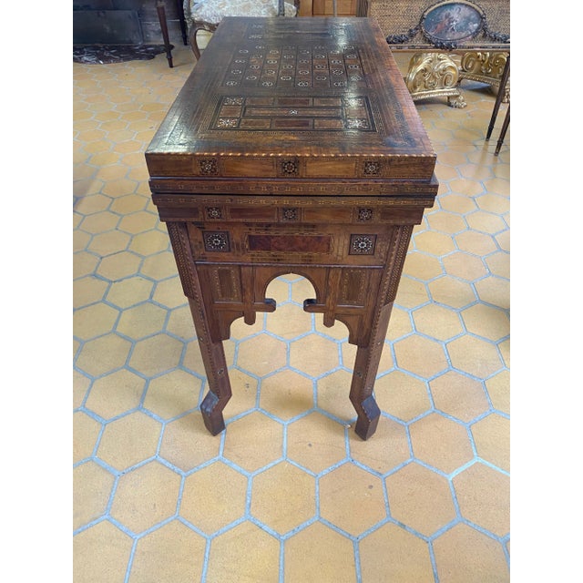 Moorish Inlaid Console/Games Table For Sale - Image 4 of 5
