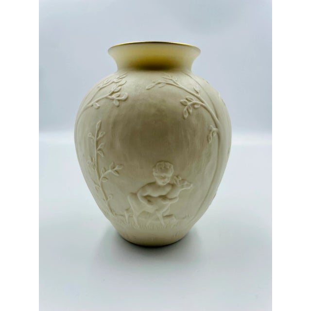 Vintage Lenox China "Cherub" Heritage Collection Bisque Posy Vase For Sale - Image 10 of 10