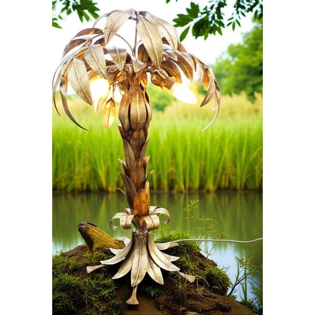 1980s Hollywood Regency Palmtree Table Lamp by Hans Kögl, 1980s For Sale - Image 5 of 18