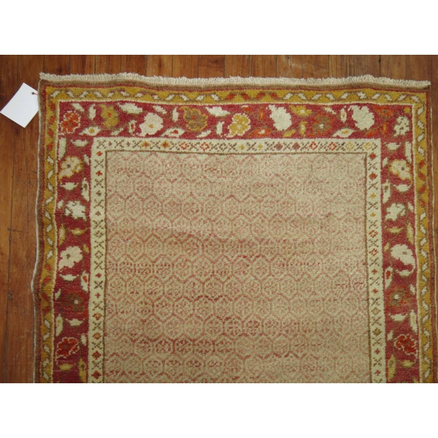 Pink Field Handwoven 20th Century Feminine Turkish Oushak Runner For Sale In New York - Image 6 of 6