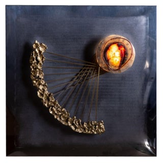 1970s Angelo Brotto illuminated Wall Sculpture For Sale