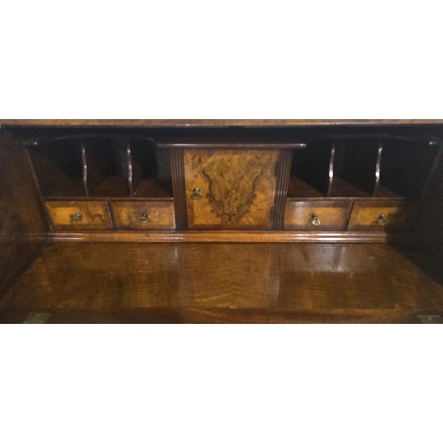 Queen Anne Burr Walnut Bureau For Sale - Image 11 of 15