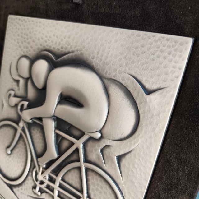925 Sterling Silver Sheet Cycling Trophy Plaque from Ottaviani, Italy, 1970s For Sale - Image 4 of 10