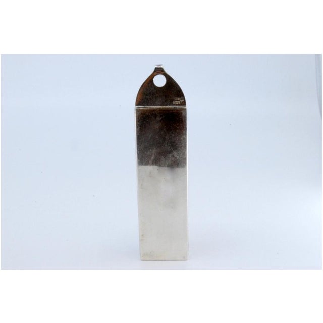 Metal Toothpick Holder in Pearlescent Silver For Sale - Image 7 of 11