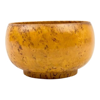 Vintage Hand Turned Burl Wood Bowl For Sale