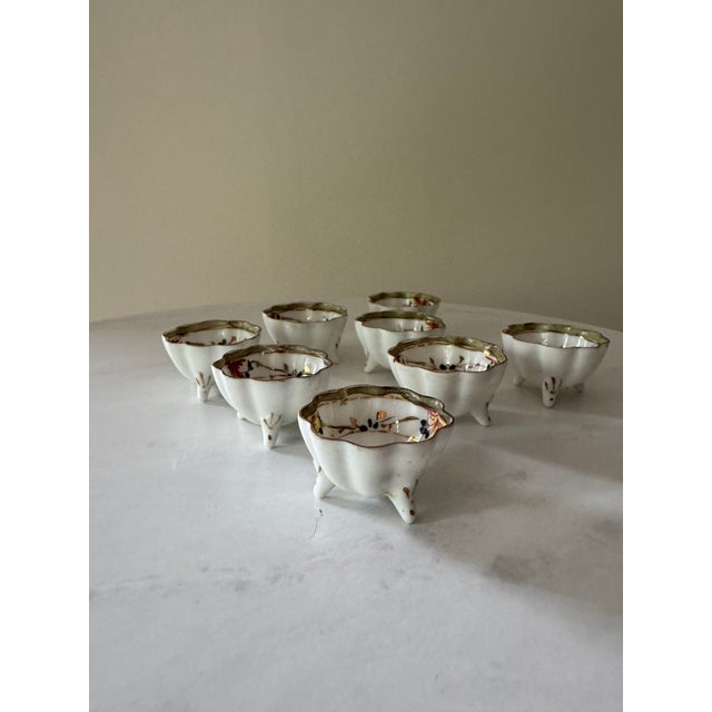 Set of 8 Antique Hand-Painted Nippon Open Salt Cellars — Japanese Export, 1891–1921 For Sale In New York - Image 6 of 9