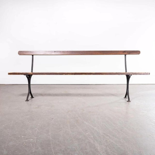 Vintage English Church Bench in Cast Metal, 1940s For Sale - Image 4 of 13