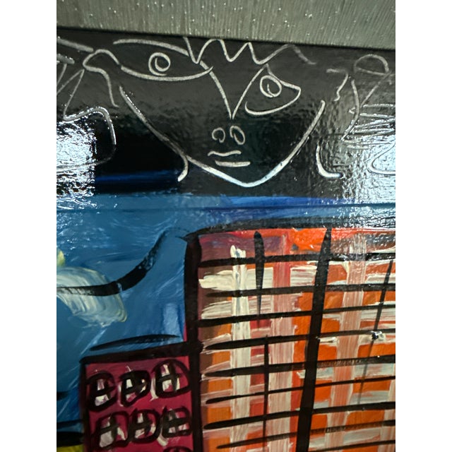 1970s Peter Keil Skyscraper Abstract Cityscape Painting For Sale In Atlanta - Image 6 of 7