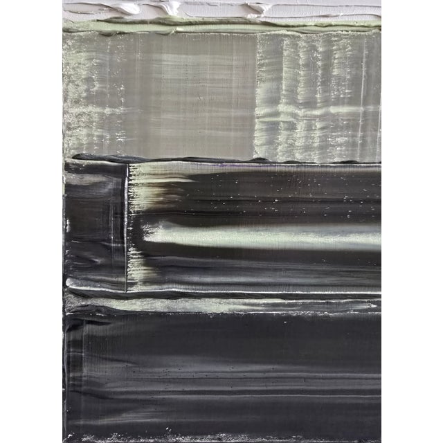 Wood 'The Seine River' (Paris) - Abstract Minimalist Landscape Oil Painting by Diane Grant / Neutral Color Palette / Color Field, Unframed For Sale - Image 7 of 11