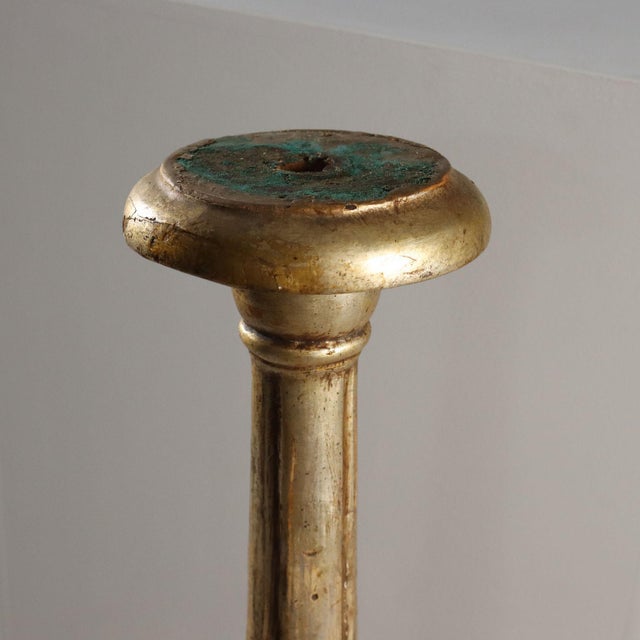 Carved and Gilded Wooden Torch Holders, Set of 2 For Sale - Image 3 of 8