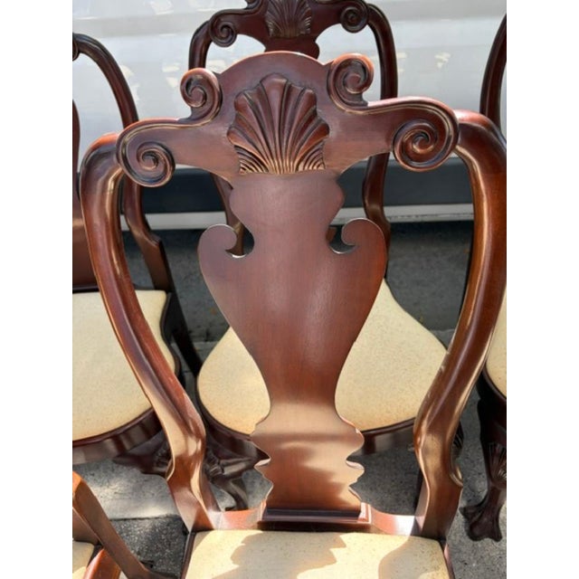 1950s Set of 10 Mahogany High Back Dining Chairs by the Froelich Co. Usa For Sale In West Palm - Image 6 of 6