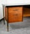 Mid Century Modern Desk Executive L Shaped Cane Walnut Large Black File Drawers For Sale - Image 10 of 12