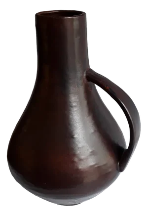 Vintage German Ceramic Vase in the Form of a Handle Jug with Brownish Glaze by Carstens Tönnieshof, 1970s