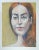 Late 20th century modernist oil on canvas portrait painting of red haired young woman, by Ralph Quintana (20th - 21st c.)...