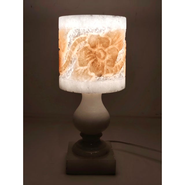Vintage Spanish Alabaster Table Lamp, 1950s For Sale - Image 10 of 13