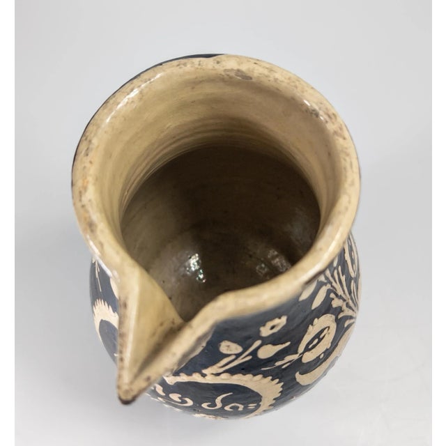 Brown 19th Century European or American Folk Art Slip Decorated Pitcher Jug For Sale - Image 8 of 12